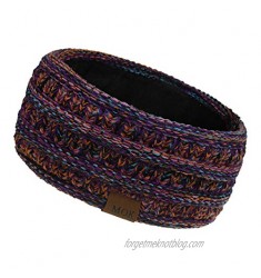 Women Warm Knit Fleece Lined Headband Winter Ear Warmer Headband