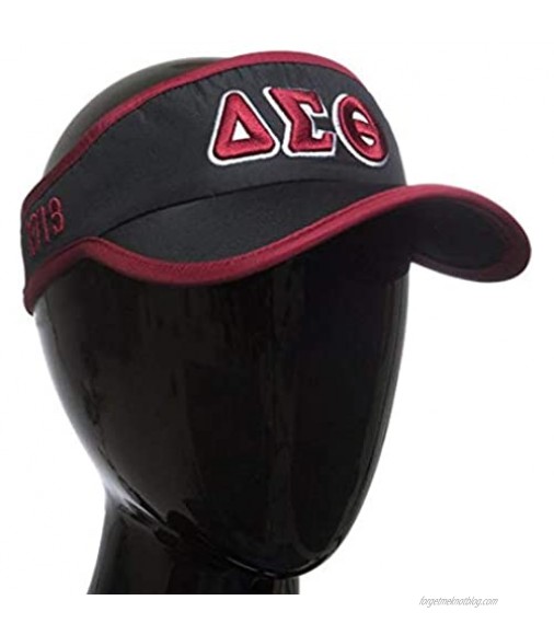 New Delta Sigma Theta Black and Red Feather- light Visor