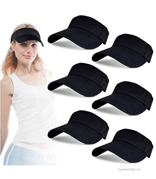 TUPARKA 6 Pcs Sun Sports Visor Hat Adjustable Cap for Men Women