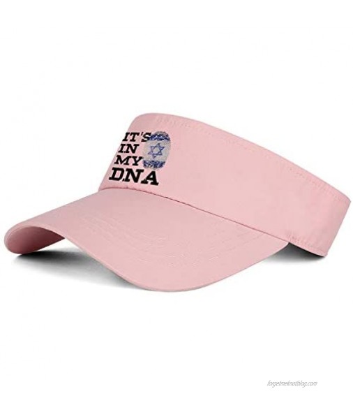 Unisex Sun Sports Visor Hat Jewish-Israel-Flag-It's-in-My-DNA-Israeli- Dad Visors Snapback Custom Cap