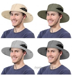 4 Pieces Wide Brim Sun Hat  Outdoor Summer Sun Protection Boonie Cap  Breathable Waterproof Foldable Safari Hat Hunting Mesh Hat for Men Women Fishing Hiking Beach Hat  Quick-Drying