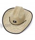 GEMVIE Women Mens Western Cowboy Straw Hat Printed Roll Brim Straw Sun Hat Beach Straw Lifeguard Hat for Fishing/Outdoor