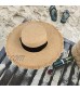 GEMVIE Women's UPF 50+ Straw Sun Hat Wide Brim Floppy Fedora Straw Hat Beach Raffia Sun Hat with Chin Strap