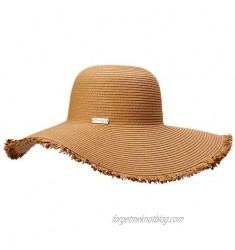 Hurley Women's Straw Hat - Mykonos Wide Brim Floppy Straw Sun Hat