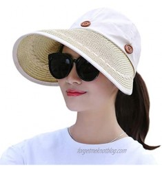Muryobao Women's Reversible 2-in-1 Wide Brim Floppy Hat UV Protection Hats for Beach Glof