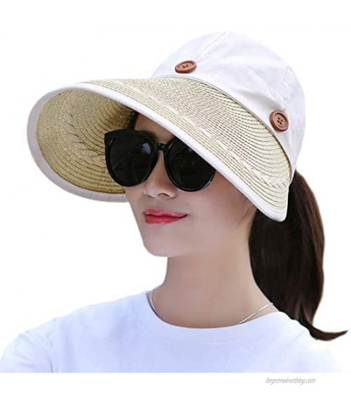 Muryobao Women's Reversible 2-in-1 Wide Brim Floppy Hat UV Protection Hats for Beach Glof