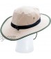 Sloggers Unisex Nylon Sun Hat Tan with wind lanyard - adjustable size small - large - Style 446TN - UPF 50+