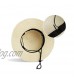 Straw Sun Hat for Women Bowknot Chin-Strap Summer Hat Wide Brim Sun Hats for Beach Floppy (Clrcumference 22)