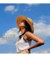 Womens Straw Sunhat with Wind Lanyard Wide Brim Classics Beach Panama Hats Foldable Summer Hat UPF50+
