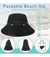 Women's Sun Hat Packable Beach Hat UV Protection Wide Brim Bucket Hats with Chin Strap for Summer Travel