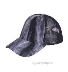 Ellymi Men's and Women's Outdoor Sun Hats Tie-Dye Caps Baseball Cap Ponytail Plain Baseball Visor Cap Unisex Hat