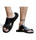 FakMe Men’s Slide Sandal Unisex Leather Sandal Mens Casual Closed Toe Sandals Outdoor Sports Beach Slippers