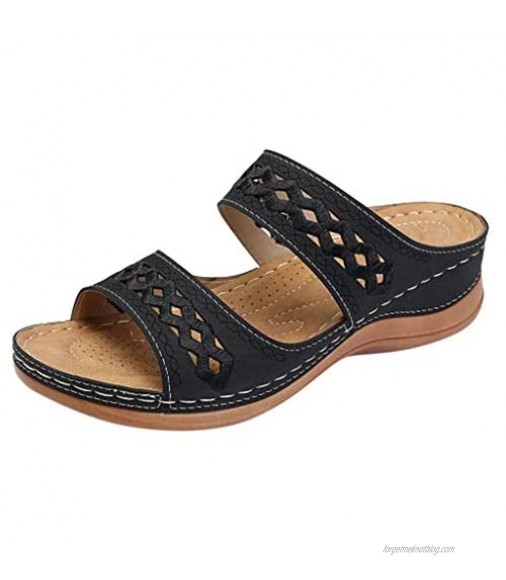 FakMe Women's Hollow Sandal Women's Slide Sandal Women's Comfortable Sandals and Flip Flops with Arch Support
