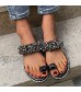 FakMe Women's Rhinestone Flat Sandals Women Flip Flops with Beadeed Rhinestone Crystal Jeweled Sandal Shoes