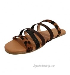 FakMe Women's Sandal  Lightweight Sandals for Women Cross Strap Flat Summer Shoes Womens Slide Sandals
