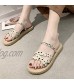 FakMe Women's Sandal Slip on Sandals for Women Dot Flat Slides Strap Open Toe Summer Flat Sandals for Women