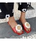 FakMe Womens Slides Sandals Summer Open Toe Little Daisy Flower Slip on Slippers Outdoor Slide Sandals for Womens