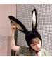 Plush Fun Bunny Ear Beanie Womens Autumn and Winter Girl Heart Plush Headgear Wild Warm Hats Headdress