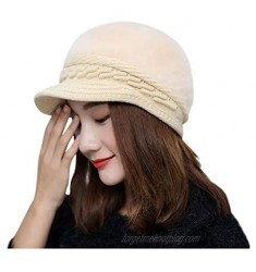Women Beanie Hats Trendy Warm Chunky Soft Cable Knit Slouchy Ladies Rabbit Hat Winter Fashion Knit Cap