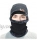 XINXX Two-Piece Winter Thermal Plush Hat Scarf Woolen Cap Cycling Windproof Cap Suit Gray