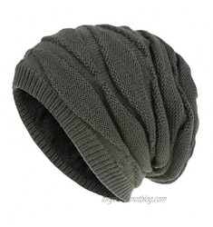 XINXX Unisex Skiing Plush Fashion Keep Warm Winter Hats Knitted Cotton Hat Dark Gray
