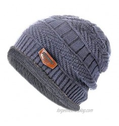 XINXX Winter Beanie Hat Scarf Set Warm Knit Hat Thick Knit Cap for Men Women Gray