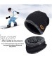 XINXX Winter Men Warm Beanie Winter Thicken Hat and Scarf Two-Piece Knit Windproof Cap Black
