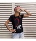 XUETON Women Men Valentine's Day Heart Letter Printed T-Shirt Crewneck Graphic Short Sleeve Tunic Tops for Couples